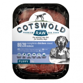 Cotswold Raw Mince 80/20 Active Puppy Chicken 1kg Dog Food Frozen